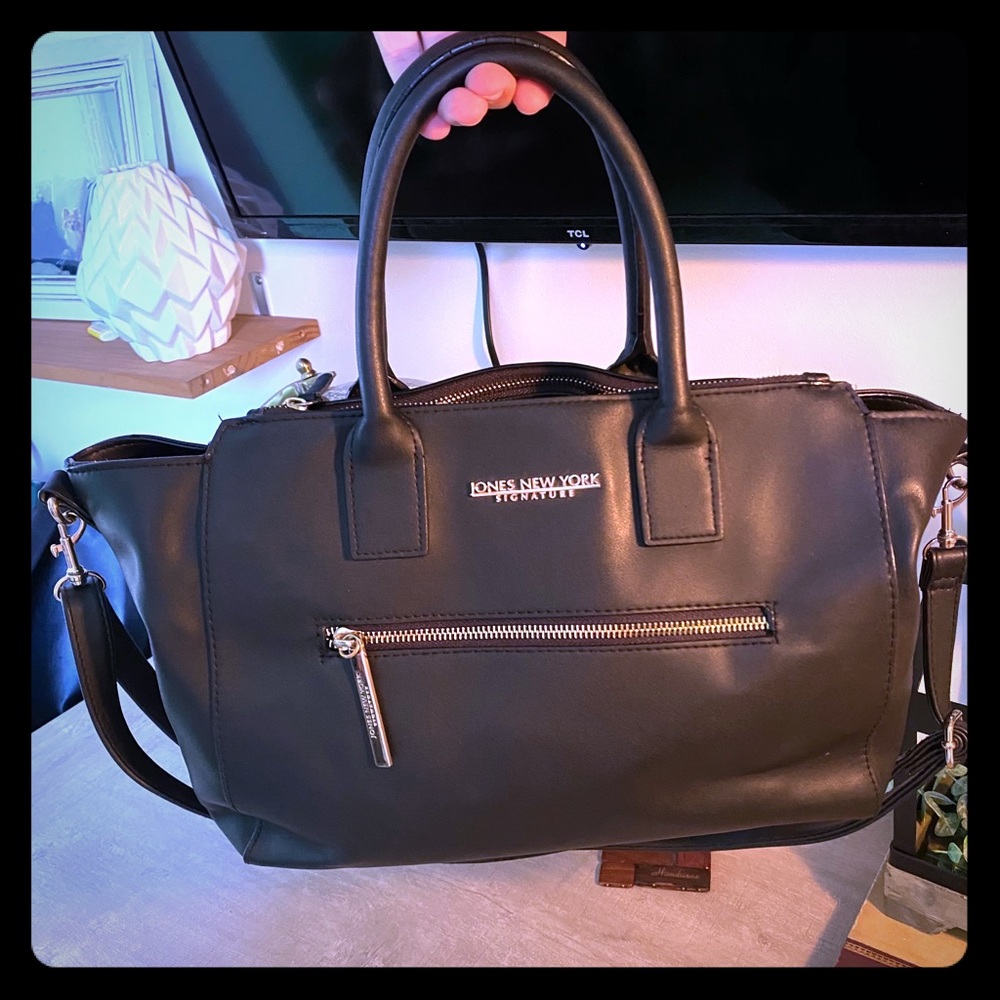 Jones New York | Pleather shoulder bag | Black - Picture 1 of 7